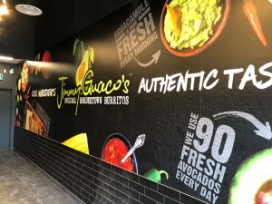 Toronto-based Lamin-8 used Drytac’s ReTac Smooth 75 polymeric PVC film for the project at its local branch of Jimmy Guaco’s