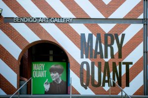 Signmob uses Drytac Polar Grip at the Bendigo Art Gallery for brick wall wrap for Mary Quant exhibit